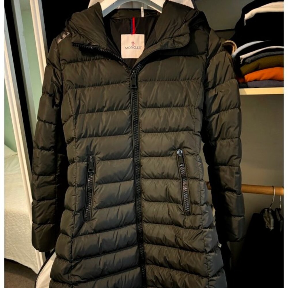 Moncler Taleve Giubotto Jacket, Size 2, Color: Olive